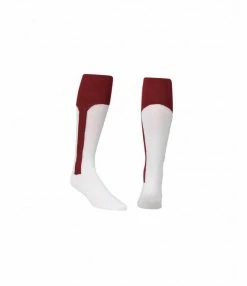 Score Sports White/Burgundy Knit Stirrup No.8110 Baseball Socks Hockey