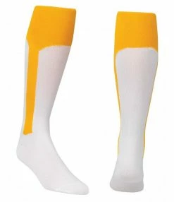 Score Sports White/Gold Knit Stirrup No.8110 Baseball Socks Hockey
