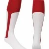 Hockey Score Sports White/Red Knit Stirrup No.8110 Baseball Socks