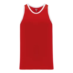 Athletic (AK) Knit Athletic Knit (AK) B1325M-208 Mens Red/White League Basketball Jersey