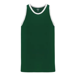 Athletic (AK) Knit Hockey Athletic Knit (AK) B1325M-260 Mens Dark Green/White League Basketball Jersey
