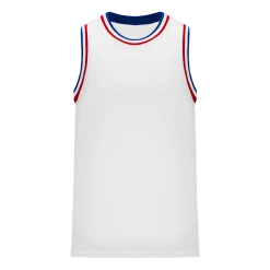 Athletic (AK) Knit Athletic Knit (AK) B1710A-335 Adult White/Royal Blue/Red Pro Basketball Jersey