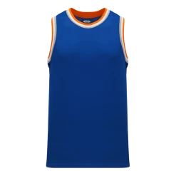 Athletic (AK) Knit Athletic Knit (AK) B1710A-485 Adult Royal Blue/Orange/White/Grey Pro Basketball Jersey Hockey