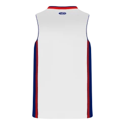 Athletic (AK) Knit Hockey Athletic Knit (AK) B1715A-335 Adult White/Royal Blue/Red Pro Basketball Jersey