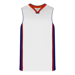 Athletic (AK) Knit Hockey Athletic Knit (AK) B1715A-335 Adult White/Royal Blue/Red Pro Basketball Jersey