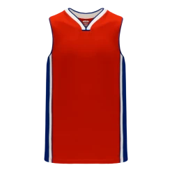 Athletic (AK) Knit Hockey Athletic Knit (AK) B1715A-344 Adult Red/Royal Blue/White Pro Basketball Jersey