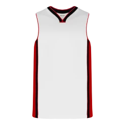 Athletic (AK) Knit Athletic Knit (AK) B1715A-415 Adult White/Red/Black Pro Basketball Jersey