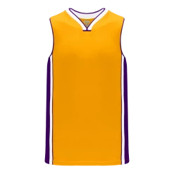 Athletic (AK) Knit Athletic Knit (AK) B1715Y-435 Youth Gold/Purple/White Pro Basketball Jersey