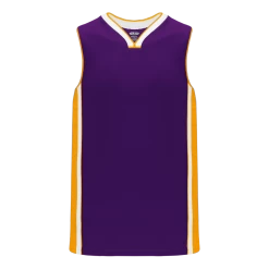 Athletic (AK) Knit Athletic Knit (AK) B1715A-441 Adult Purple/Gold/White Pro Basketball Jersey Hockey