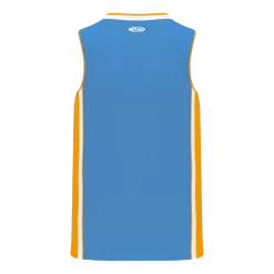Athletic (AK) Knit Athletic Knit (AK) B1715Y-473 Youth Sky Blue/Gold/White Pro Basketball Jersey Hockey