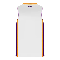 Athletic (AK) Knit Hockey Athletic Knit (AK) B1715A-726 Adult White/Purple/Gold Pro Basketball Jersey