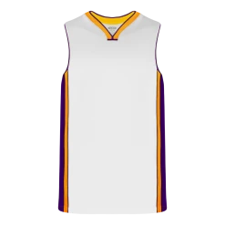 Athletic (AK) Knit Athletic Knit (AK) B1715Y-726 Youth White/Purple/Gold Pro Basketball Jersey