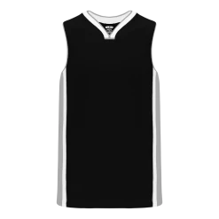 Athletic (AK) Knit Athletic Knit (AK) B1715A-918 Adult Black/Grey/White Pro Basketball Jersey Hockey