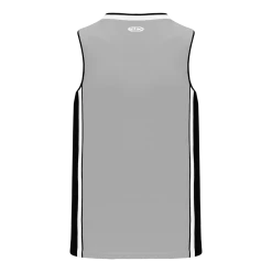 Athletic (AK) Knit Athletic Knit (AK) B1715A-973 Adult Grey/Black/White Pro Basketball Jersey Hockey