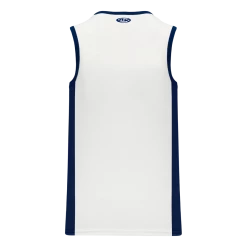 Athletic (AK) Knit Athletic Knit (AK) B2115M-217 Mens White/Navy Pro Basketball Jersey Hockey