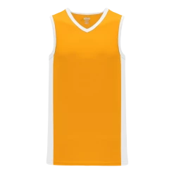 Athletic (AK) Knit Athletic Knit (AK) B2115M-236 Mens Gold/White Pro Basketball Jersey