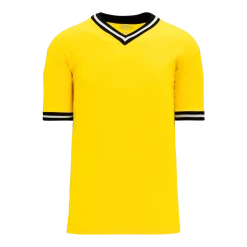 Athletic (AK) Knit Hockey Athletic Knit (AK) BA1333A-256 Adult Maize/Black/White Pullover Baseball Jersey