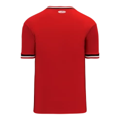 Athletic (AK) Knit Athletic Knit (AK) BA1333A-414 Adult Red/Black/White Pullover Baseball Jersey