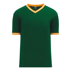 Athletic (AK) Knit Athletic Knit (AK) BA1333A-439 Adult Dark Green/Gold/White Pullover Baseball Jersey