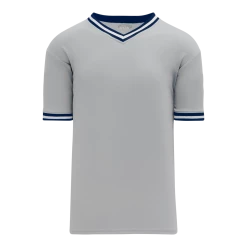 Athletic (AK) Knit Athletic Knit (AK) BA1333Y-548 Youth Grey/Navy/White Pullover Baseball Jersey Hockey