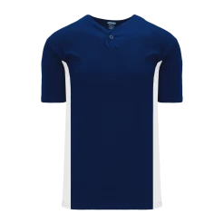 Athletic (AK) Knit Hockey Athletic Knit (AK) BA1343A-216 Adult Navy/White One-Button Baseball Jersey