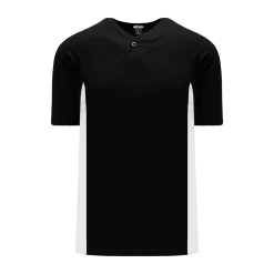 Athletic (AK) Knit Hockey Athletic Knit (AK) BA1343Y-221 Youth Black/White One-Button Baseball Jersey
