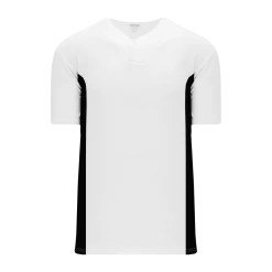 Athletic (AK) Knit Athletic Knit (AK) BA1343A-222 Adult White/Black One-Button Baseball Jersey