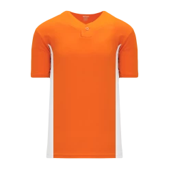 Athletic (AK) Knit Athletic Knit (AK) BA1343A-238 Adult Orange/White One-Button Baseball Jersey