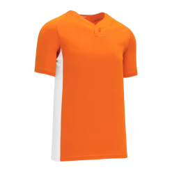 Athletic (AK) Knit Athletic Knit (AK) BA1343A-238 Adult Orange/White One-Button Baseball Jersey