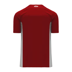 Athletic (AK) Knit Athletic Knit (AK) BA1343Y-246 Youth AV Red/Grey One-Button Baseball Jersey