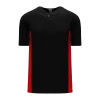 Athletic (AK) Knit Hockey Athletic Knit (AK) BA1343A-249 Adult Black/Red One-Button Baseball Jersey