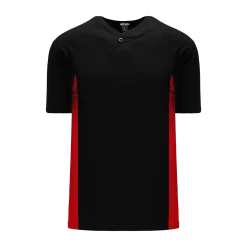 Athletic (AK) Knit Hockey Athletic Knit (AK) BA1343A-249 Adult Black/Red One-Button Baseball Jersey
