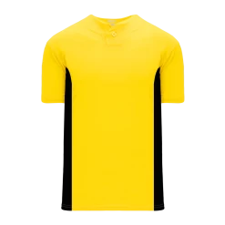 Athletic (AK) Knit Athletic Knit (AK) BA1343A-254 Adult Maize/Black One-Button Baseball Jersey