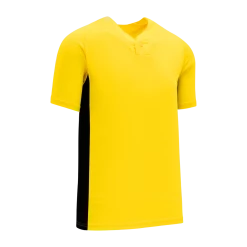 Athletic (AK) Knit Athletic Knit (AK) BA1343A-254 Adult Maize/Black One-Button Baseball Jersey