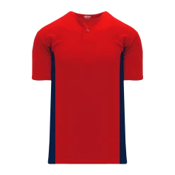 Athletic (AK) Knit Athletic Knit (AK) BA1343Y-268 Youth Red/Navy One-Button Baseball Jersey Hockey