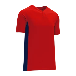 Athletic (AK) Knit Athletic Knit (AK) BA1343Y-268 Youth Red/Navy One-Button Baseball Jersey Hockey