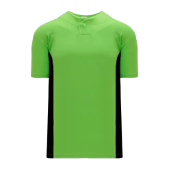 Athletic (AK) Knit Athletic Knit (AK) BA1343A-269 Adult Lime Green/Black One-Button Baseball Jersey