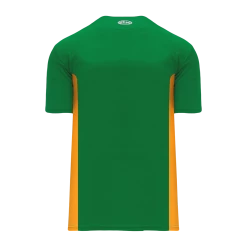 Athletic (AK) Knit Hockey Athletic Knit (AK) BA1343A-278 Adult Kelly Green/Gold One-Button Baseball Jersey