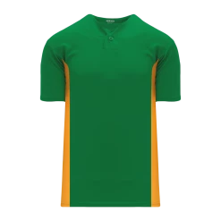 Athletic (AK) Knit Athletic Knit (AK) BA1343Y-278 Youth Kelly Green/Gold One-Button Baseball Jersey Hockey