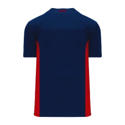 Athletic (AK) Knit Athletic Knit (AK) BA1343A-285 Adult Navy/Red One-Button Baseball Jersey Hockey