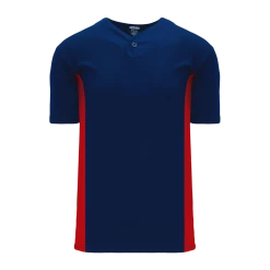 Athletic (AK) Knit Athletic Knit (AK) BA1343A-285 Adult Navy/Red One-Button Baseball Jersey Hockey