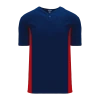 Athletic (AK) Knit Hockey Athletic Knit (AK) BA1343Y-285 Youth Navy/Red One-Button Baseball Jersey