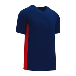Athletic (AK) Knit Athletic Knit (AK) BA1343A-285 Adult Navy/Red One-Button Baseball Jersey Hockey