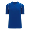 Athletic (AK) Knit Hockey Athletic Knit (AK) BA1344A-206 Adult Royal Blue/White Two-Button Baseball Jersey