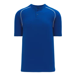 Athletic (AK) Knit Hockey Athletic Knit (AK) BA1344A-206 Adult Royal Blue/White Two-Button Baseball Jersey