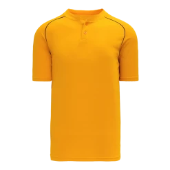 Athletic (AK) Knit Athletic Knit (AK) BA1344A-213 Adult Gold/Black Two-Button Baseball Jersey Hockey
