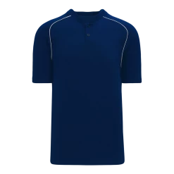 Athletic (AK) Knit Athletic Knit (AK) BA1344A-216 Adult Navy/White Two-Button Baseball Jersey