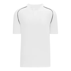 Athletic (AK) Knit Athletic Knit (AK) BA1344A-222 Adult White/Black Two-Button Baseball Jersey
