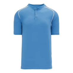 Athletic (AK) Knit Athletic Knit (AK) BA1344A-227 Adult Sky Blue/White Two-Button Baseball Jersey Hockey