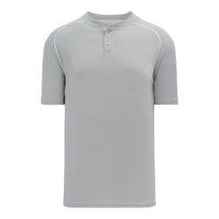 Athletic (AK) Knit Athletic Knit (AK) BA1344A-245 Adult Grey/White Two-Button Baseball Jersey Hockey